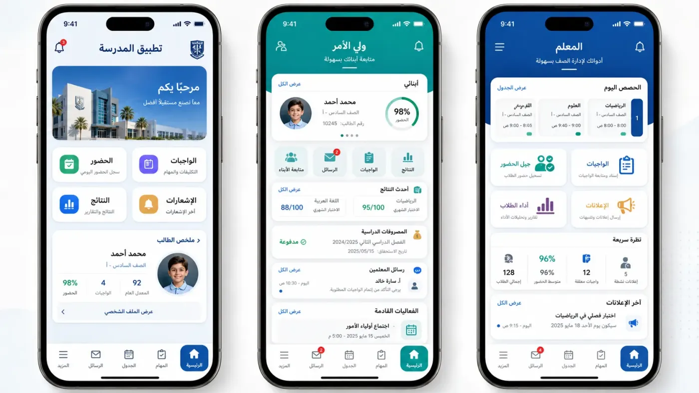نظام إدارة مدرسة متكامل – ربط الطلاب والمعلمين وأولياء الأمور