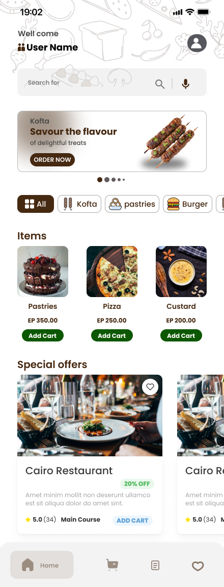 Home & Discovery screen