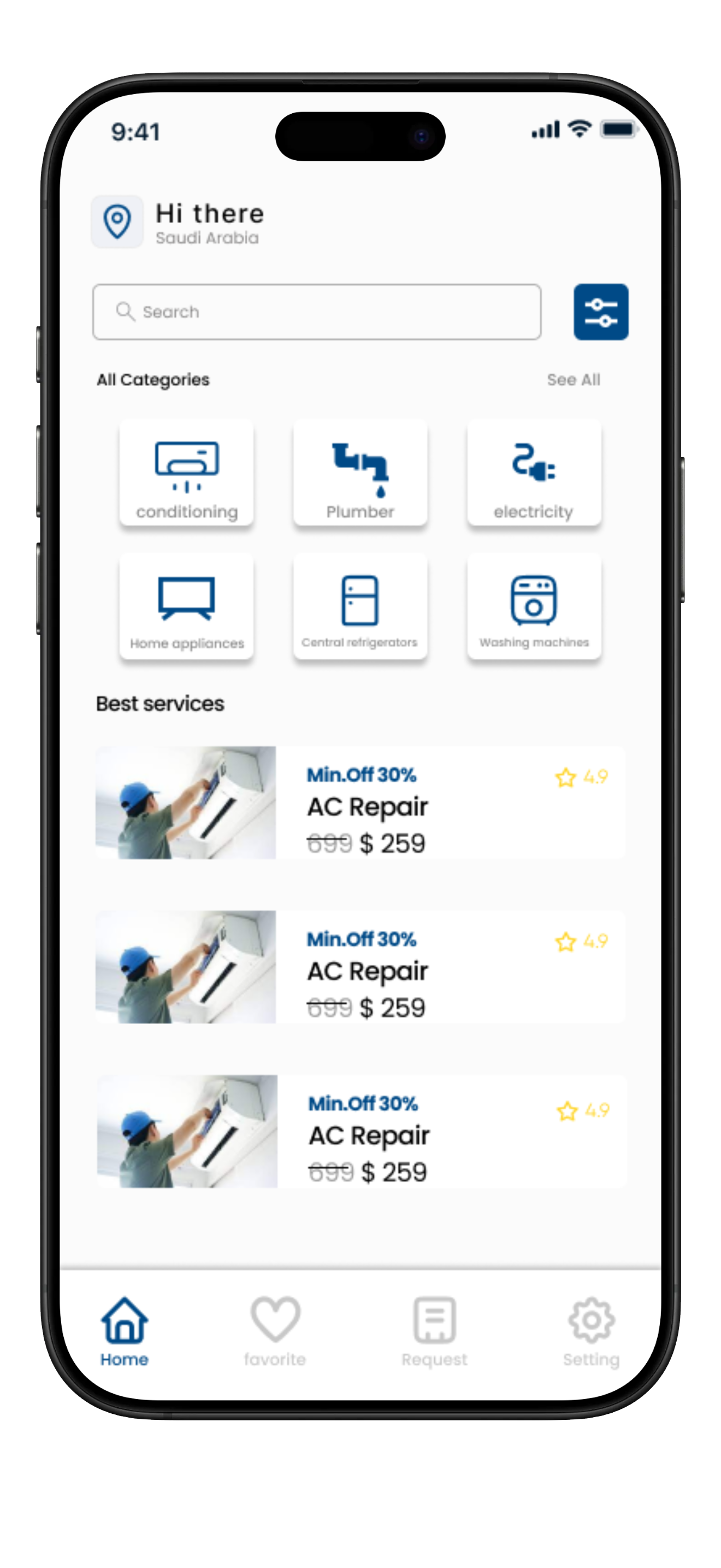 Home & Discovery screen
