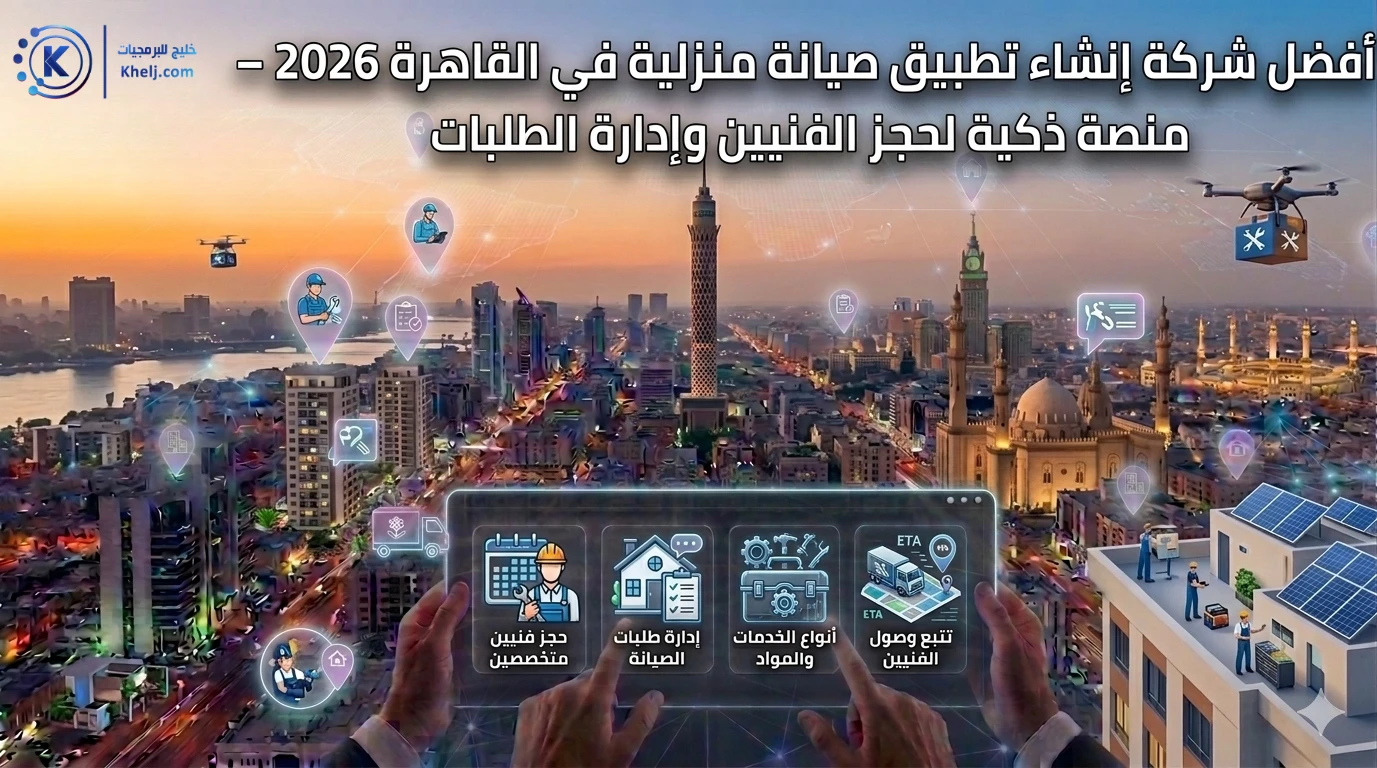 أفضل شركة إنشاء تطبيق صيانة منزلية في القاهرة 2026 – منصة ذكية لحجز الفنيين وإدارة الطلبات