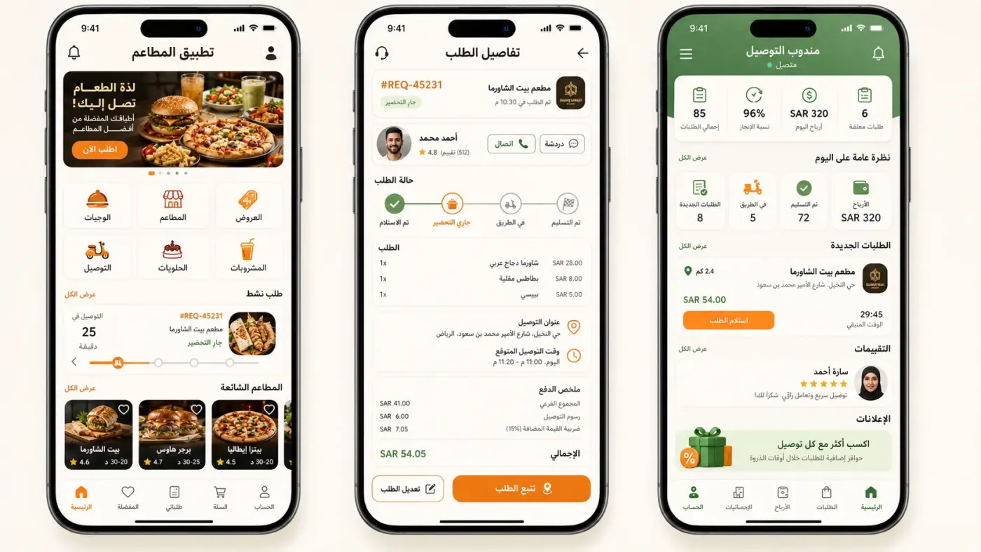خدمة تصميم تطبيقات المطاعم